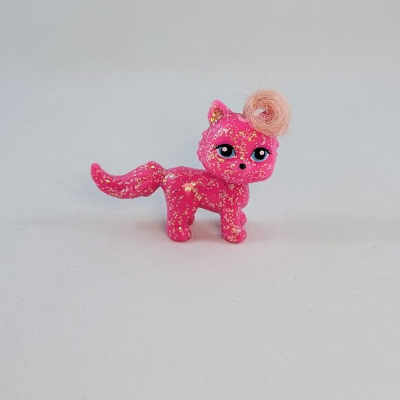 Polly Pocket Glitter Cat Dog Pink Purple Hair Animals Toy Figurine - Picture 11 of 15